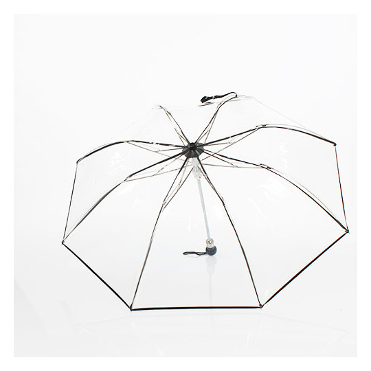 Parapluie Pliant Transparent Liseret Noir Parapluie Transparent