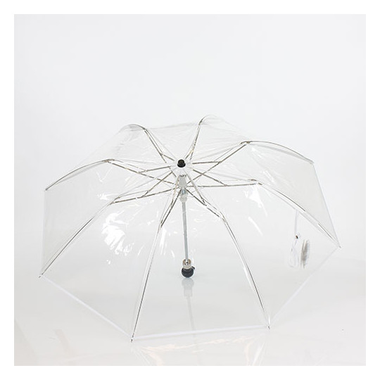 Parapluie Pliant Transparent Liseret Blanc Parapluie Transparent