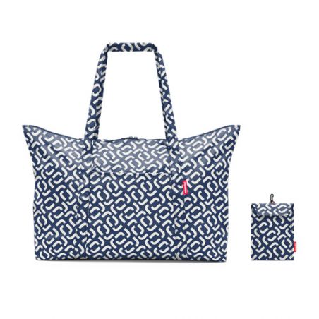 sac shopping pliable bleu marine monogramme