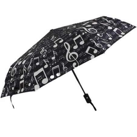 Parapluie pliant automatique noir notes musique