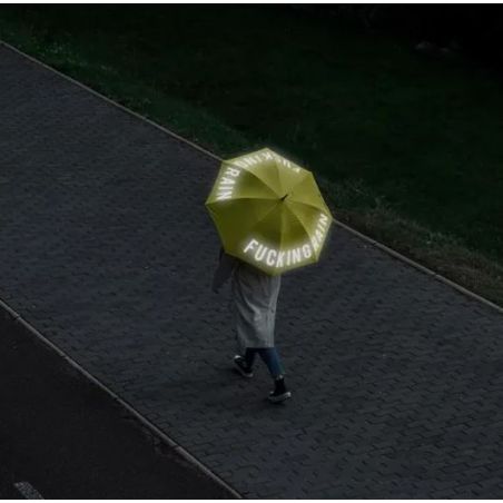 Grand parapluie fantaisie jaune fucking rain