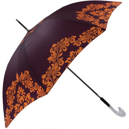 Parapluie femme haut de gamme volutes oranges