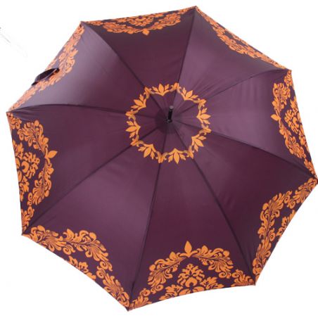 Parapluie femme haut de gamme volutes oranges