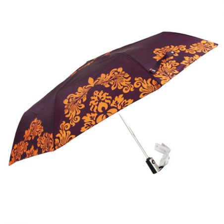 Parapluie pliant haut de gamme volutes oranges