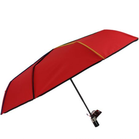 Parapluie pliant rouge baleines gansées multicolores