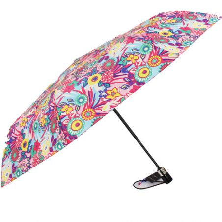 Parapluie pliant rose floral fabrication française