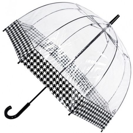 Parapluie cloche transparent anglais pied de poule