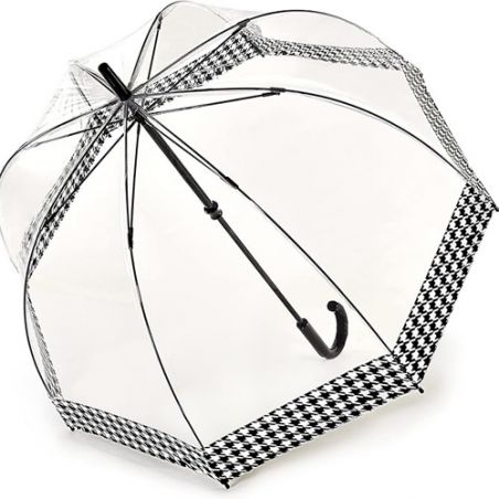 Parapluie cloche transparent anglais pied de poule