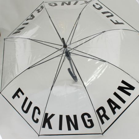 Grand parapluie fantaisie transparent fucking rain