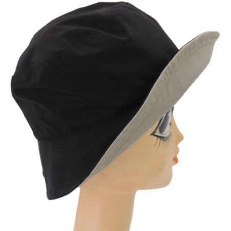 Chapeau de pluie noir revers couleur sable