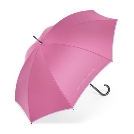 Parapluie droit rose intense Benetton