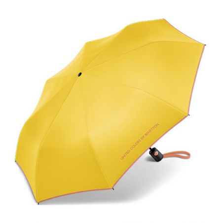 Parapluie automatique pliant jaune Benetton