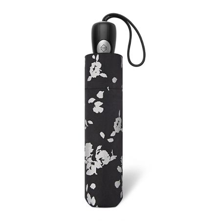 Parapluie pliant Cardin motif floral noir