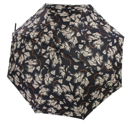 Parapluie droit Pierre Cardin inspiration florale en noir