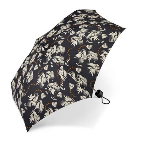 Mini parapluie pliant Pierre Cardin inspiration florale noir