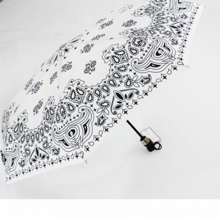 Parapluie pliant bandana noir et blanc made in france