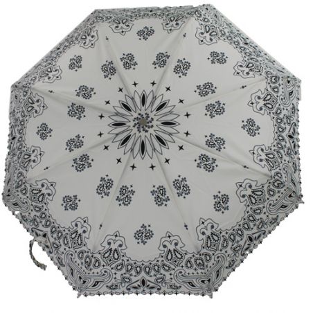 Parapluie pliant bandana noir et blanc made in france