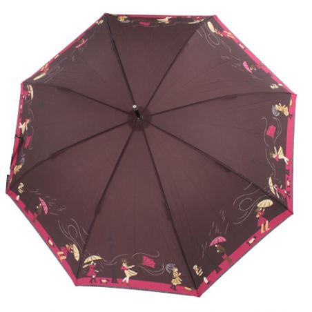 Parapluiefemme motif tempête en ville chocolat