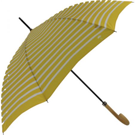 Parapluie canne marinière jaune fabrication française