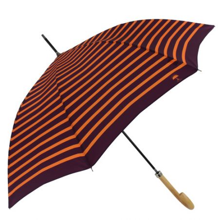 Parapluie canne marinière violet et orange fabrication française