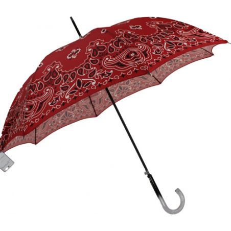 Parapluie canne femme bandana rouge made in france