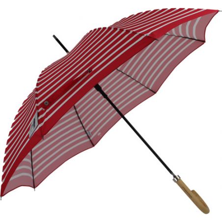 Parapluie canne marinière rouge fabrication française