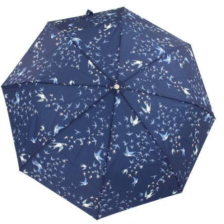 Parapluie pliable bleu marine hirondelles