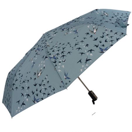 Parapluie pliable bleu ciel hirondelles