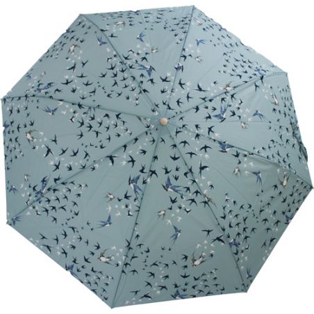 Parapluie pliable bleu ciel hirondelles