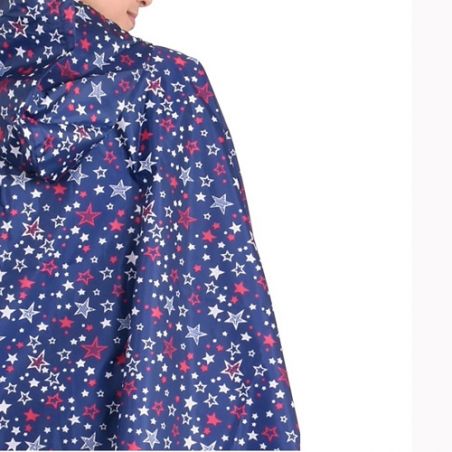 Poncho de pluie bleu motif étoiles