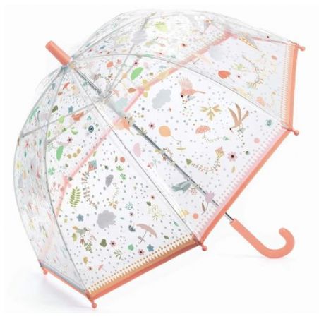 Parapluie cloche transparent oiseaux