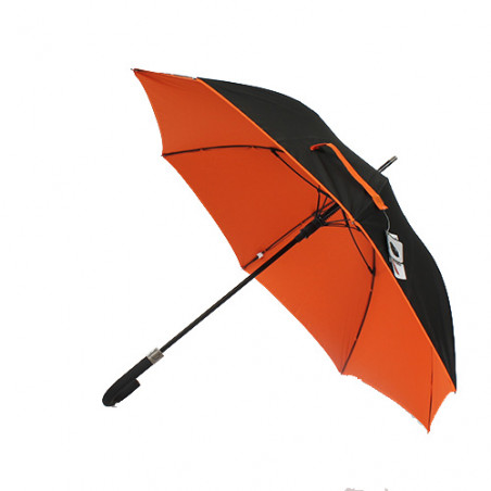 parapluie résistant vent noir et orange
